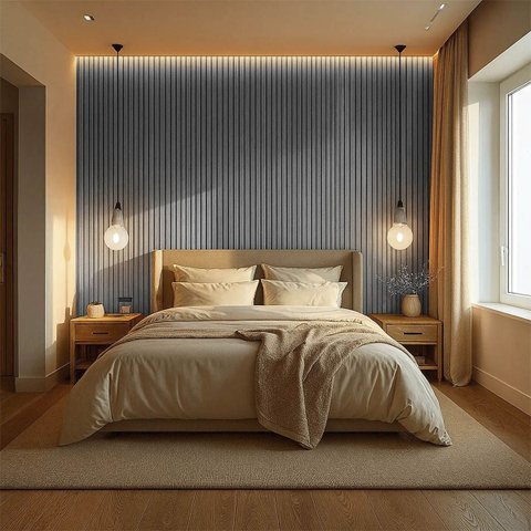 Painel Ripado Autocolante Parede Adesiva Flexivel Casa Quarto Sala Estar Clinica Recepçao Decoraçao 