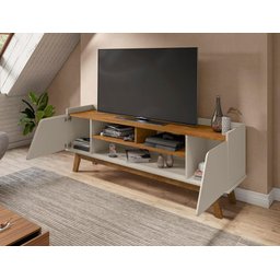Rack Sala Turim para TV até 65 Polegadas com Pés Madeira Off White/Naturale - 2