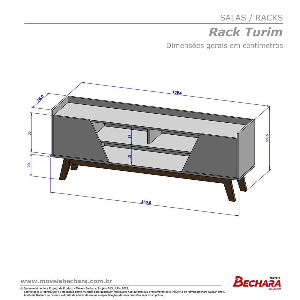 Rack Sala Turim para TV até 65 Polegadas com Pés Madeira Off White/Naturale - 4