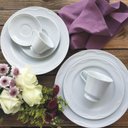 Ver imagem 6 de Jogo 6 Xícaras de Chá Café 190ml com Pires Porcelana Germer Branco Relevo Cottage