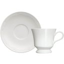 Ver imagem 1 de Jogo 6 Xícaras de Chá Café 190ml com Pires Porcelana Germer Branco Relevo Cottage