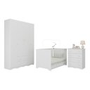 Ver imagem 2 de Quarto de Bebê Completo com Berço Americano 3 em 1 Realeza Multimóveis Mp4587 Branco