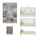 Ver imagem 5 de Quarto de Bebê Completo com Berço Americano 3 em 1 Realeza Multimóveis Mp4587 Branco
