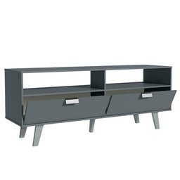 Rack para TV até 55 Polegadas Madesa Oslo com 2 Portas Cinza Cor:Cinza - 5