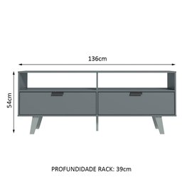 Rack para TV até 55 Polegadas Madesa Oslo com 2 Portas Cinza Cor:Cinza - 3