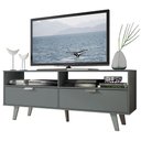 Ver imagem 3 de Rack para TV até 55 Polegadas Madesa Oslo com 2 Portas Cinza Cor:Cinza