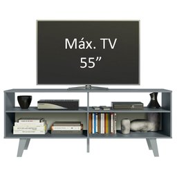 Rack para TV até 55 Polegadas Madesa Oslo com 2 Portas Cinza Cor:Cinza - 4