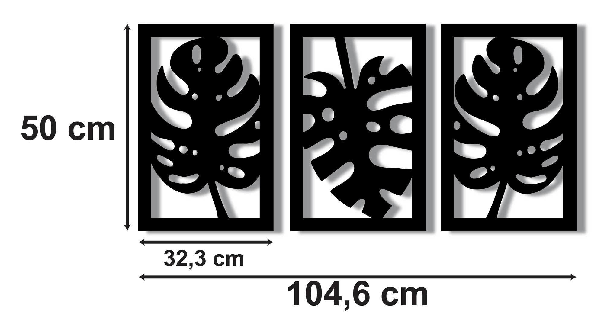 Trio de Quadros de Parede Costela de Adão em MDF 6mm Vazado - 2