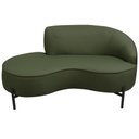 Ver imagem 2 de Sofá Curvo 2 Lugares 150cm Braço Esq. Thommy Pés Preto Linho Verde - Nexta Casa