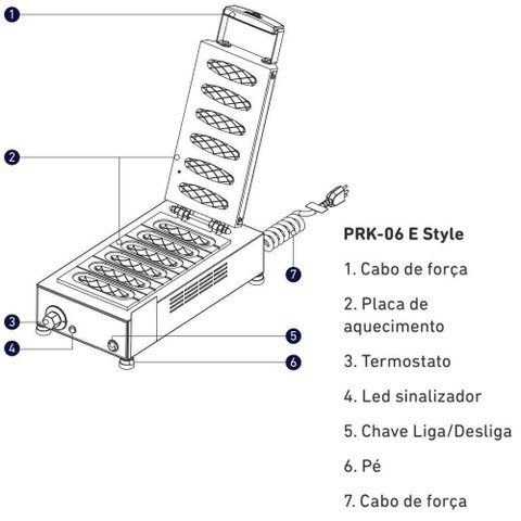 Crepeira Elétrica 6 Cavidades de Palito Progás Prk-06 Style 220V