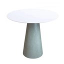 Ver imagem 1 de Mesa de Apoio Cone Cimento Queimado - Tampo Laqueado 70 Cm Altura 60 Cm Cor Branco