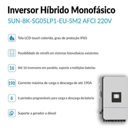 Inversor Solar Hibrido Deye Monofasico 5kw 220v Afci - 2