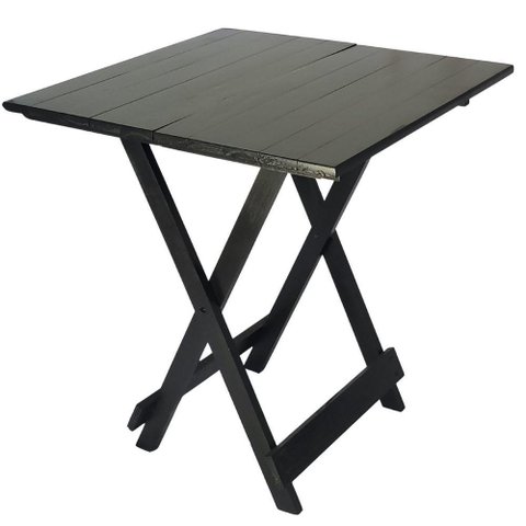 Mesa Dobrável 70x70 Retrátil de Madeira Preto