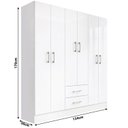 Ver imagem 4 de Guarda-Roupas Essence 6 Portas 2 Gavetas - Branco Yescasa