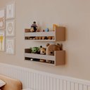 Ver imagem 1 de Kit 2 Prateleiras Porta Brinquedos Cinza Claro 70 X 12cm Suporte Invisivel
