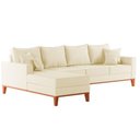 Ver imagem 3 de Sofá 4 Lugares Beny com Chaise Esquerdo Corino Bege