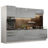 Armário de Cozinha Planejada 320cm Branco/Cinza Lux Madesa 04 - 3