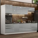 Ver imagem 1 de Armário de Cozinha Planejada 320cm Branco/Cinza Lux Madesa 04