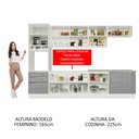 Ver imagem 6 de Armário de Cozinha Planejada 320cm Branco/Cinza Lux Madesa 04