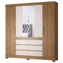 Ver imagem 1 de Guarda Roupa Casal 4 Portas 6 Gavetas Cadis D02 Amendola/Off White - Mpozenato