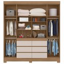 Ver imagem 3 de Guarda Roupa Casal 4 Portas 6 Gavetas Cadis D02 Amendola/Off White - Mpozenato