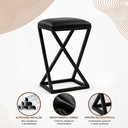 Ver imagem 4 de Kit 4 Banqueta Metal Moderno Balcão Bancada Cozinha Bistrô Couro Sintético