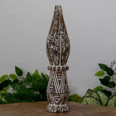 Incensário Artesanal Mão em Oração Madeira Entalhada Bali