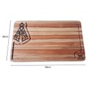 Ver imagem 3 de Tábua para Churrasco Grande Madeira 50x30x2,5cm Nossa Senhora Aparecida Canaleta
