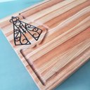 Ver imagem 6 de Tábua para Churrasco Grande Madeira 50x30x2,5cm Nossa Senhora Aparecida Canaleta