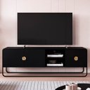 Ver imagem 1 de Rack Bancada Tv 70 Pol 180cm 2 Portas Mario Nero/preto A10 - Mpozenato