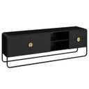Ver imagem 2 de Rack Bancada Tv 70 Pol 180cm 2 Portas Mario Nero/preto A10 - Mpozenato