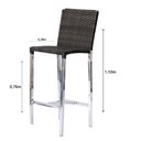 Ver imagem 2 de Kit com 4 Banquetas Altas Jardim em Alumínio e Fibra Tabaco