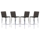 Ver imagem 1 de Kit com 4 Banquetas Altas Jardim em Alumínio e Fibra Tabaco