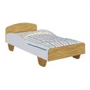 Ver imagem 1 de Cama Infantil Sol 100% Mdf Branco Brilho/amêndoa - Móveis Peroba