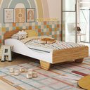 Ver imagem 2 de Cama Infantil Sol 100% Mdf Branco Brilho/amêndoa - Móveis Peroba