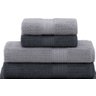 Jogo de Toalha Banho e Rosto 4 Pçs Fio Penteado Canelado Buddemeyer Cinza 3182 C/ 3177 - 1