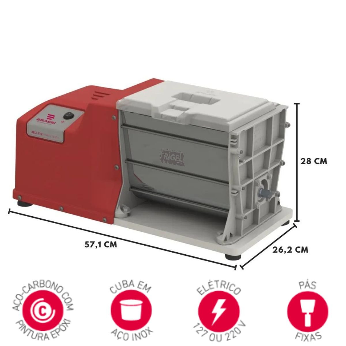 AMASSADEIRA SEMI RAPIDA 3KG ALI-03 - BRAESI - 220v - 2