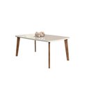 Ver imagem 1 de Conjunto de Mesa de Jantar JAK Com Vidro Modelo Retrô Com Pés em Madeira Cor White RV MÓVEIS