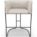 Ver imagem 4 de Kit 02 Banquetas Baixa Base de Aço Preto Betina D02 Linho Cru D-461- Lyam Decor