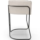 Ver imagem 7 de Kit 02 Banquetas Baixa Base de Aço Preto Betina D02 Linho Cru D-461- Lyam Decor