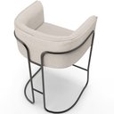 Ver mais imagens de Kit 02 Banquetas Baixa Base de Aço Preto Betina D02 Linho Cru D-461- Lyam Decor