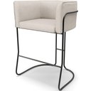 Ver imagem 3 de Kit 02 Banquetas Baixa Base de Aço Preto Betina D02 Linho Cru D-461- Lyam Decor