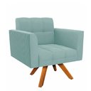 Ver imagem 2 de Poltrona Sala Decorativa Elisa Base Giratória Castanho Mm30 Cotelê Ext/veludo D03 - D’Rossi