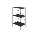 Ver imagem 1 de Estante com 3 Prateleiras 84x45x33cm Tub Tueh843 Nogal Est.preta