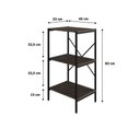 Ver imagem 7 de Estante com 3 Prateleiras 84x45x33cm Tub Tueh843 Nogal Est.preta