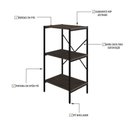 Ver imagem 3 de Estante com 3 Prateleiras 84x45x33cm Tub Tueh843 Nogal Est.preta