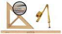 Ver imagem 1 de Kit Geométrico do Professor Mdf Com Régua 1 Metro 1 Compasso Para Quadro Branco 40 cm e Esquadro 45