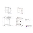 Ver imagem 4 de Gabinete Banheiro com Cuba e Espelheira 60cm Multimóveis VCR10058 Castanho Argel/Branco