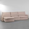Sofá Week Retrátil Modular Areia Botonê - 2,96m Abra Casa - 1