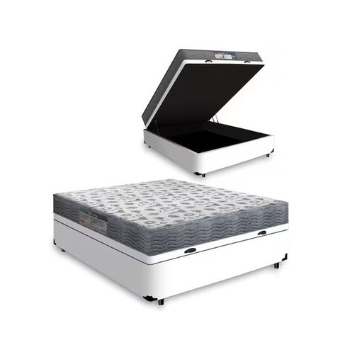 Cama Box Baú Casal Iso 100 D33 138x188 Branco - Ortobom